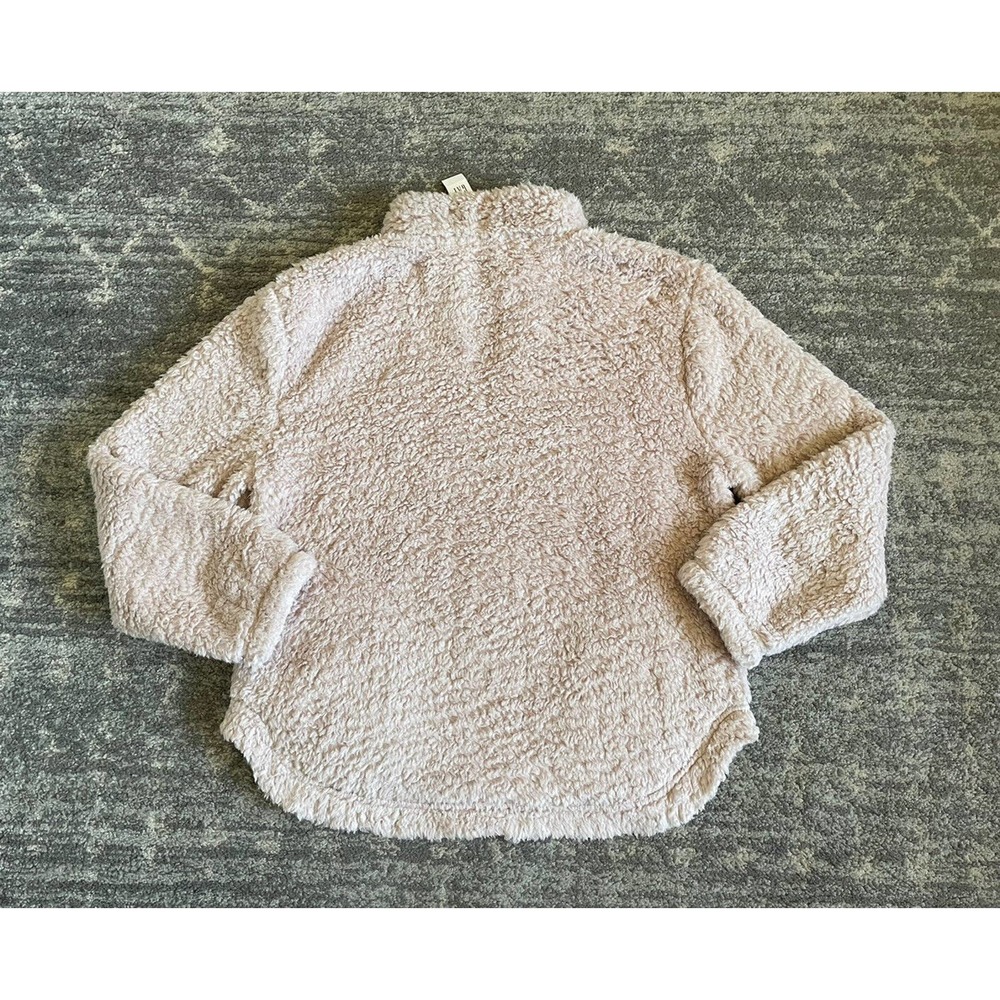 Gap Womens L Jacket Pink Sherpa Pullover 1/4 Zipper Soft Fluffy NWT M9 - Picture 2 of 9